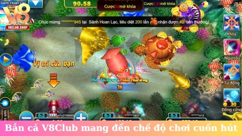 Bắn cá V8Club mang đến nhiều chế độ chơi cuốn hút