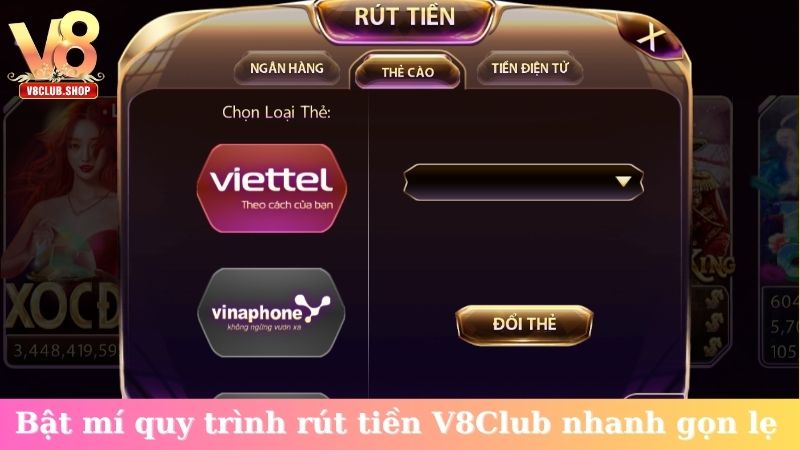 Bật mí quy trình rút tiền V8Club nhanh gọn lẹ