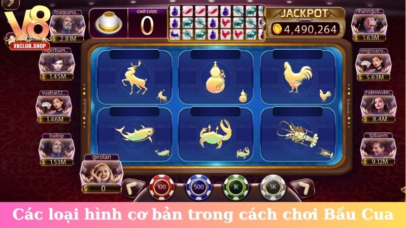 Các loại hình cơ bản trong cách chơi Bầu Cua