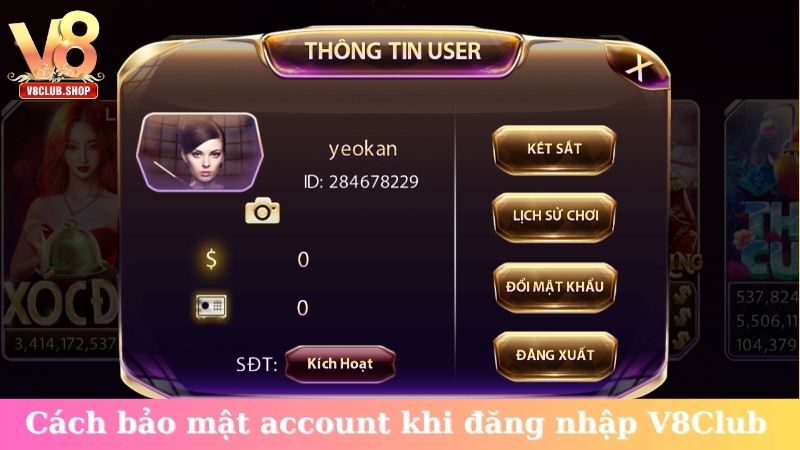 Bật mí cách bảo mật account khi đăng nhập V8Club