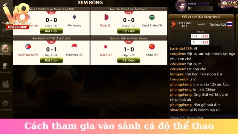 Cách tham gia vào sảnh cá độ thể thao