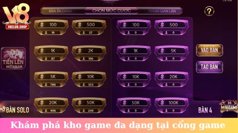 Khám phá kho game đa dạng tại cổng game