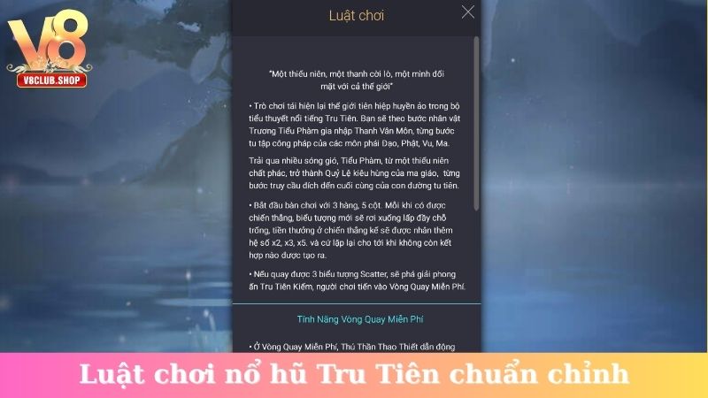 Luật chơi nổ hũ Tru Tiên chuẩn chỉnh