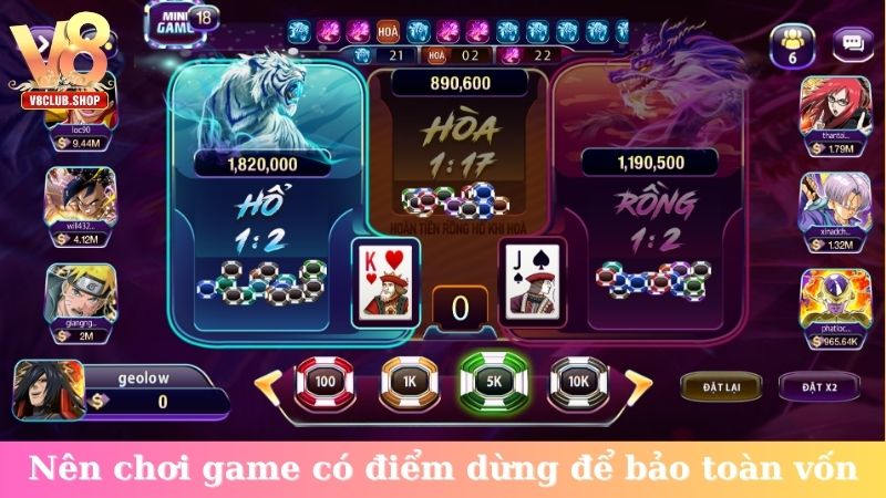 Nên chơi game có điểm dừng để bảo toàn tiền vốn