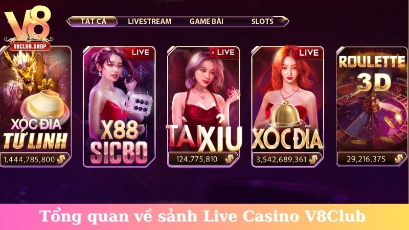 Tổng quan về sảnh Live Casino V8Club